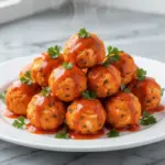 baked buffalo chicken meatballs - featured image