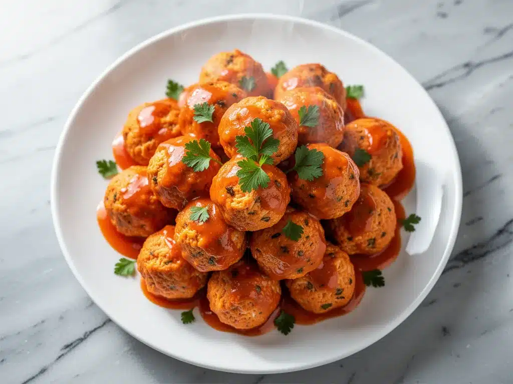 Baked Buffalo Chicken Meatballs: Better Than Takeout! 4 baked buffalo chicken meatballs preparation steps