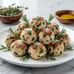 baked garlic parmesan chicken meatballs - featured image
