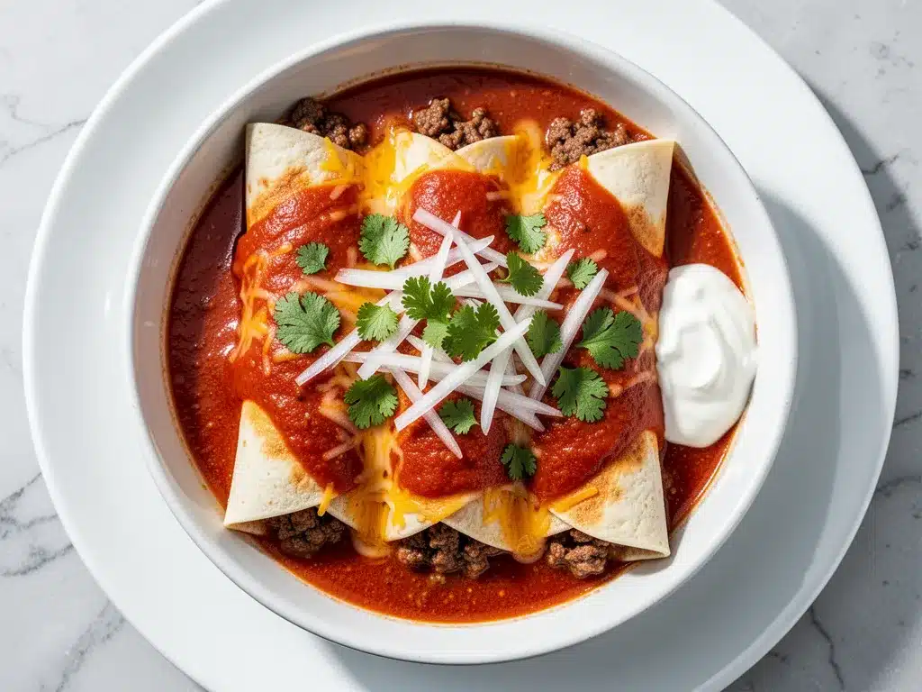 Beef and Cheese Enchiladas with Red Sauce: Best Easy Family Dinner 4 beef and cheese enchiladas preparation steps