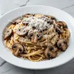 brown butter garlic mushroom pasta - featured image