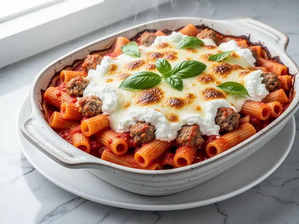 Cheesy Baked Ziti - featured image