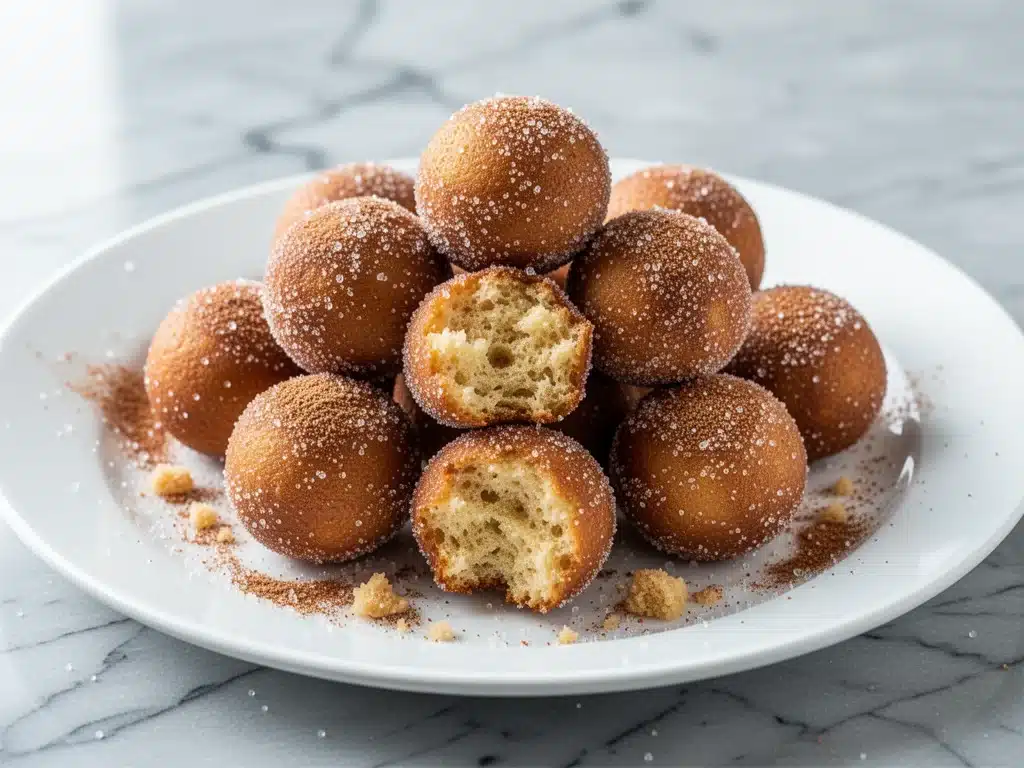Cinnamon Sugar Baked Donut Holes - featured image