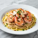 creamy lemon garlic shrimp scampi - featured image