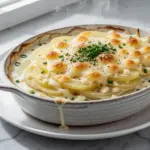 creamy scalloped potatoes with garlic - featured image