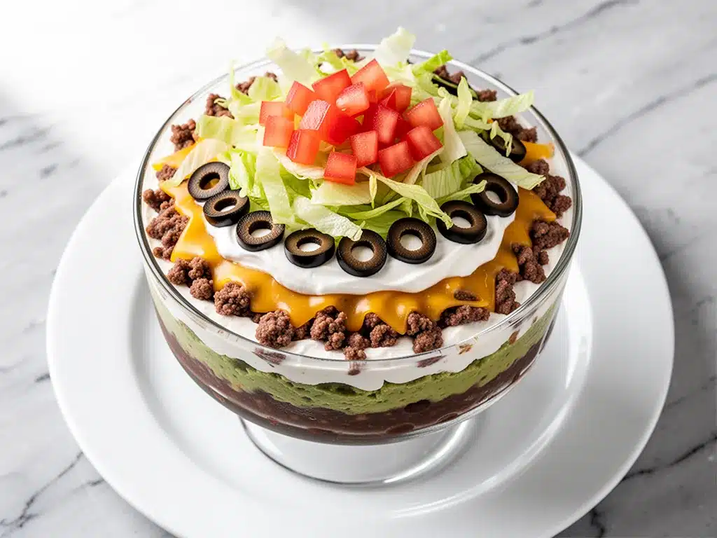 Creamy Seven Layer Taco Dip: 7 Easy Layers 4 creamy seven layer taco dip preparation steps