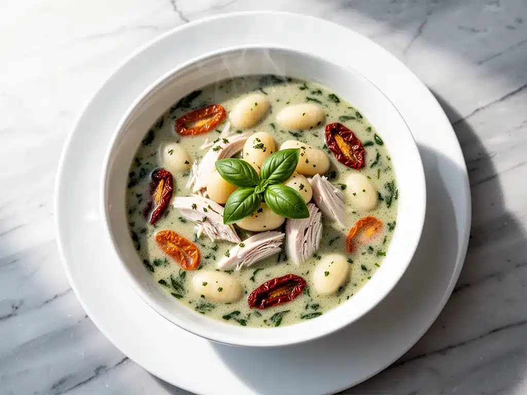 Creamy Tuscan Chicken Gnocchi Soup: Easy Weeknight Recipe 4 creamy Tuscan chicken gnocchi soup preparation steps