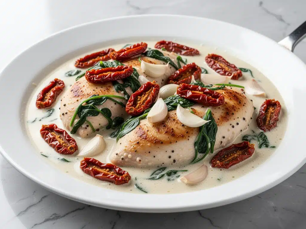 creamy tuscan garlic chicken skillet - featured image