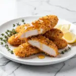 crispy baked honey mustard chicken tenders - featured image