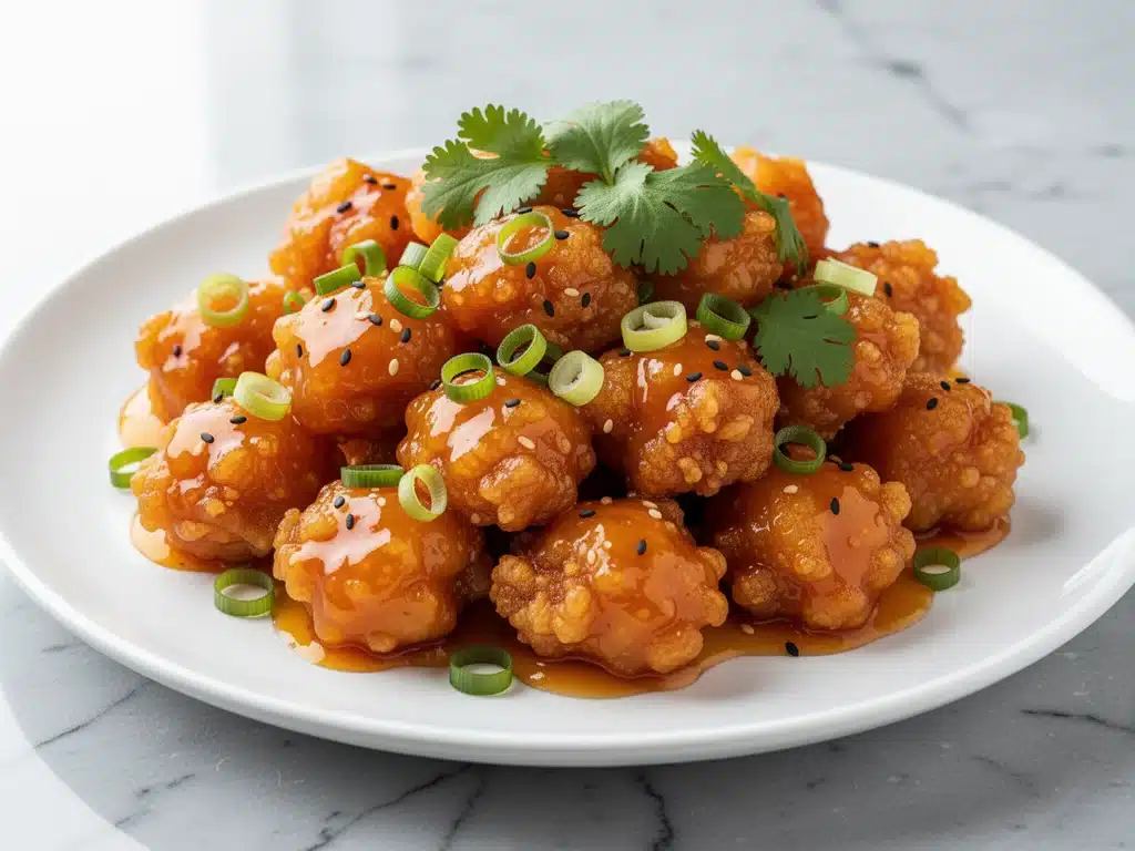 crispy chinese orange chicken - featured image