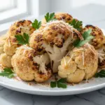 crispy parmesan roasted cauliflower - featured image