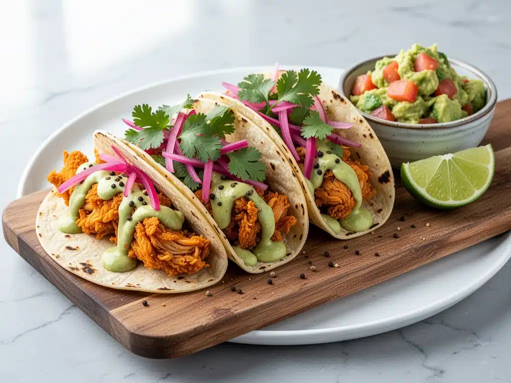 crispy smashed chicken tacos - featured image