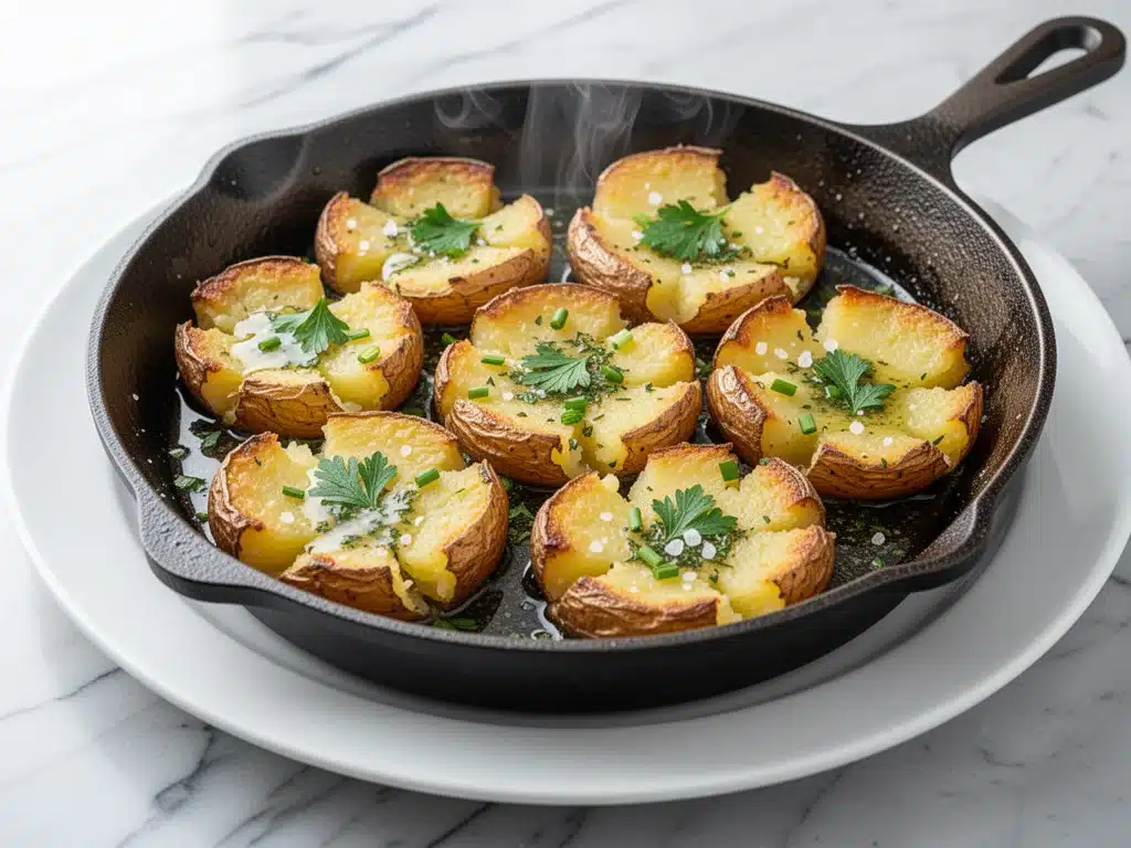 crispy smashed potatoes - featured image