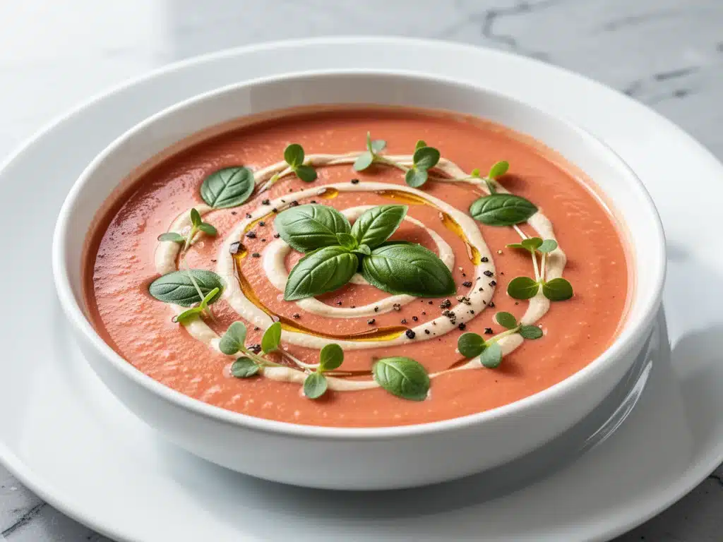 dairy-free creamy tomato basil soup - featured image