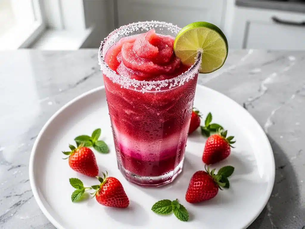 Frozen Strawberry Daiquiri Mocktail: Best Easy Party Drink 4 frozen strawberry daiquiri mocktail preparation steps
