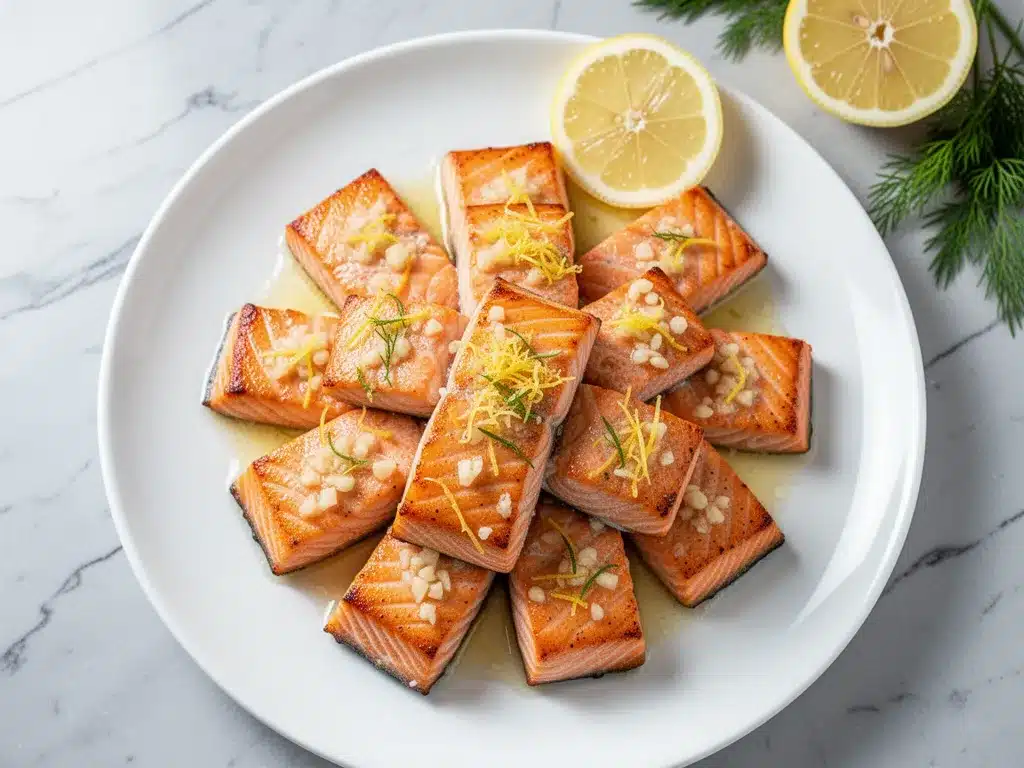 Garlic Butter Salmon Bites: Easy Quick Dinner 4 garlic butter salmon bites preparation steps