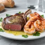 garlic butter steak and shrimp - featured image