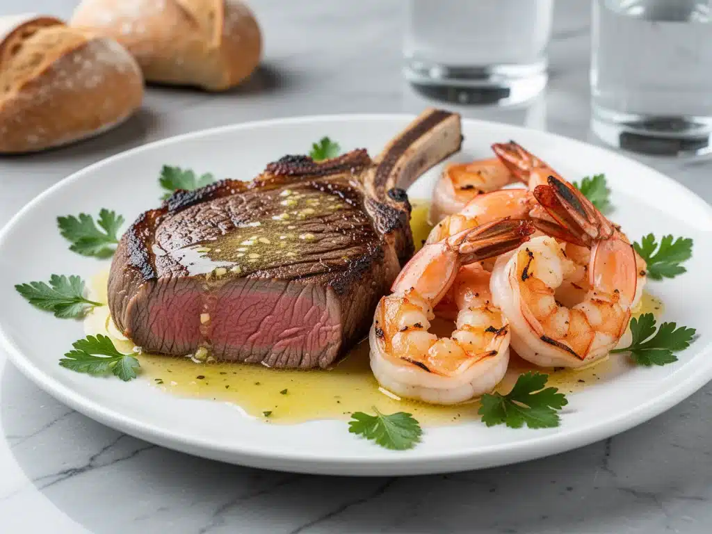 garlic butter steak and shrimp - featured image