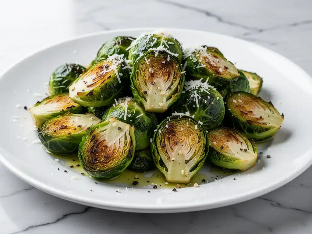 Garlic Parmesan Roasted Brussels Sprouts - featured image