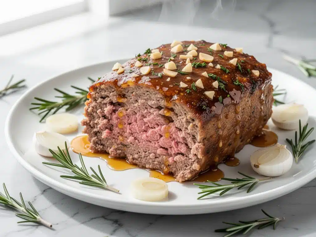 honey garlic glazed meatloaf - featured image