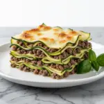low-carb zucchini lasagna with ground beef - featured image