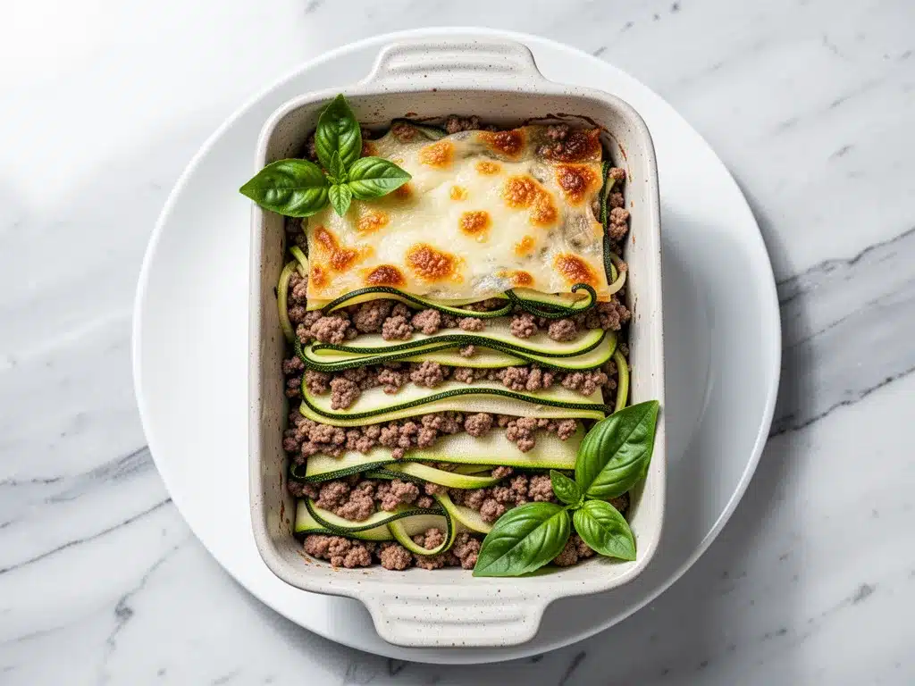 Low-Carb Zucchini Lasagna with Ground Beef: 5-Ingredient Meal Prep 4 low-carb zucchini lasagna with ground beef preparation steps