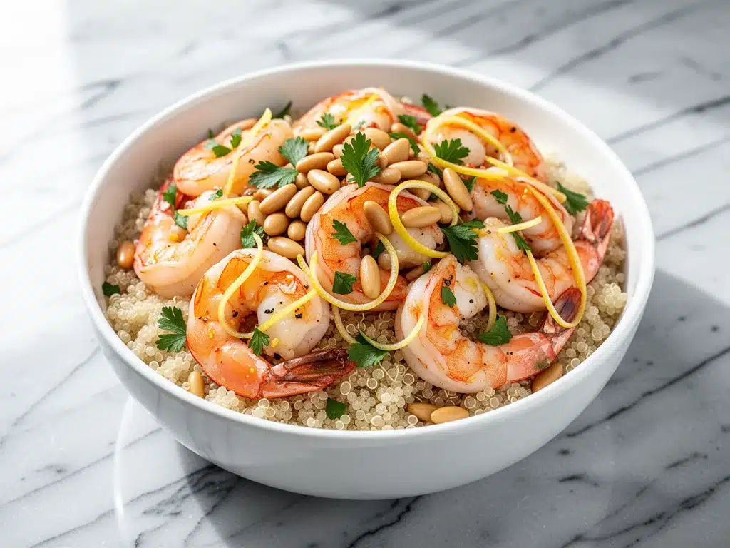 Mediterranean Lemon Garlic Shrimp Bowl - featured image