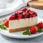 no-bake strawberry cheesecake - featured image