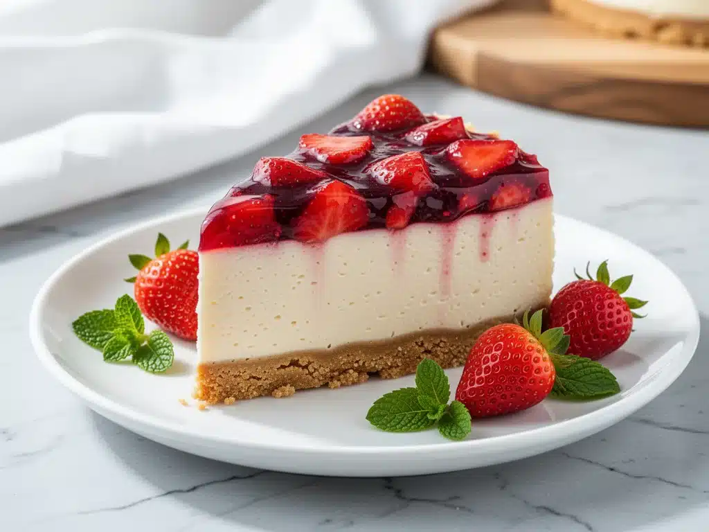 no-bake strawberry cheesecake - featured image