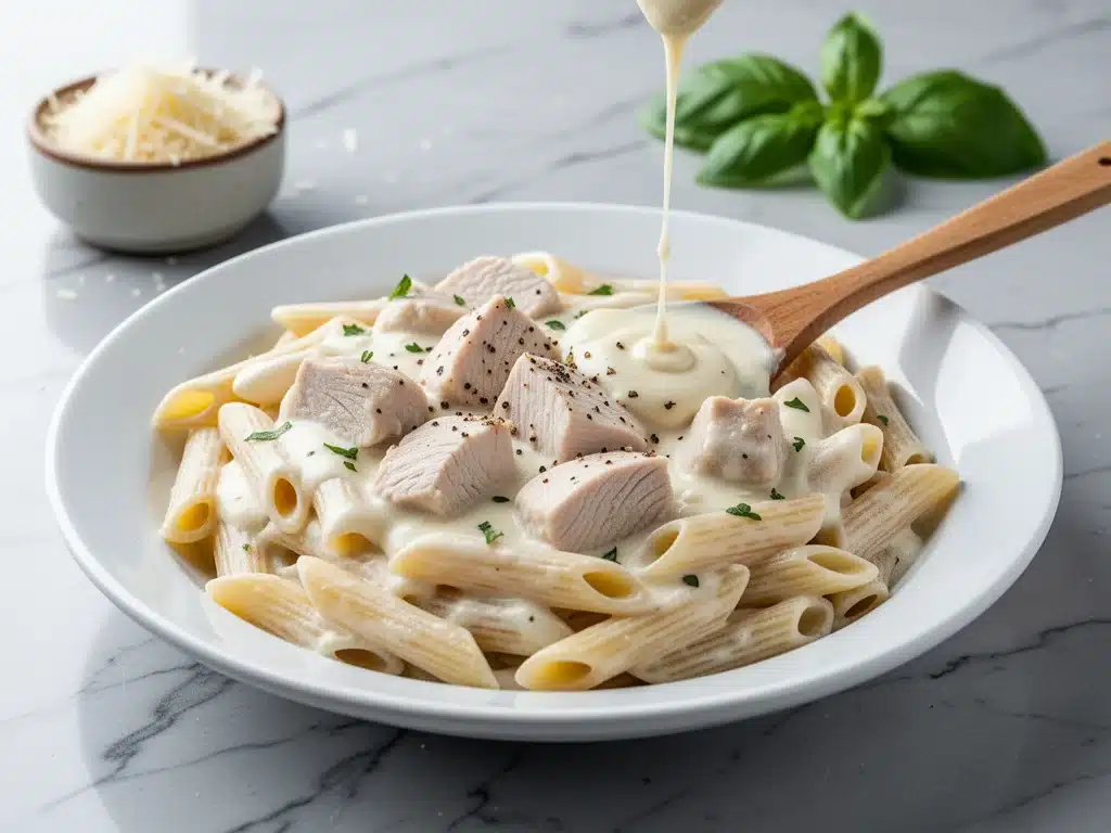 one-pot creamy chicken alfredo - featured image