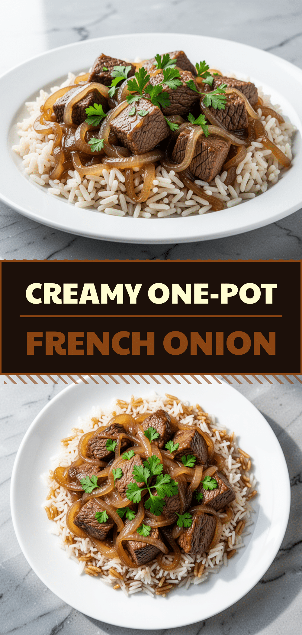 One-Pot French Onion Beef and Rice: 5 Ingredients 5 One-Pot French Onion Beef and Rice recipe