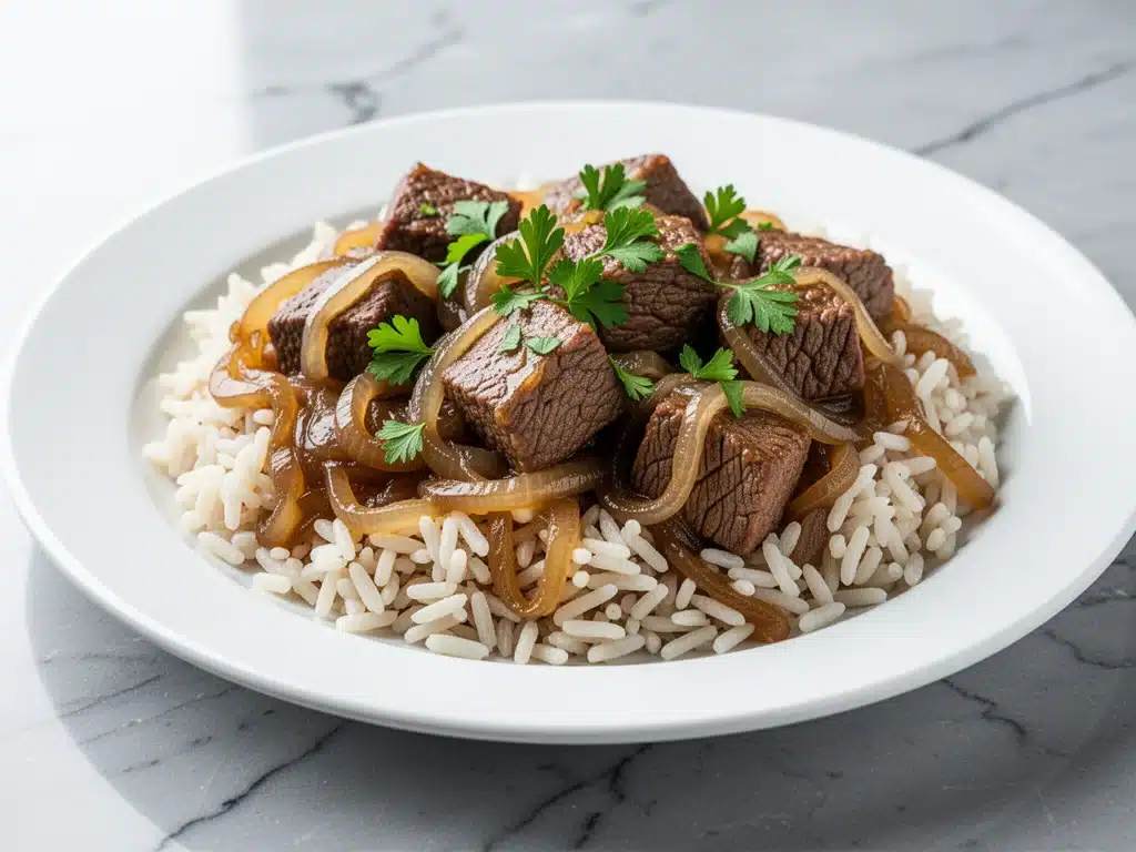 One-Pot French Onion Beef and Rice - featured image