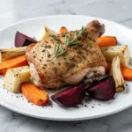 paleo garlic herb roasted chicken - featured image