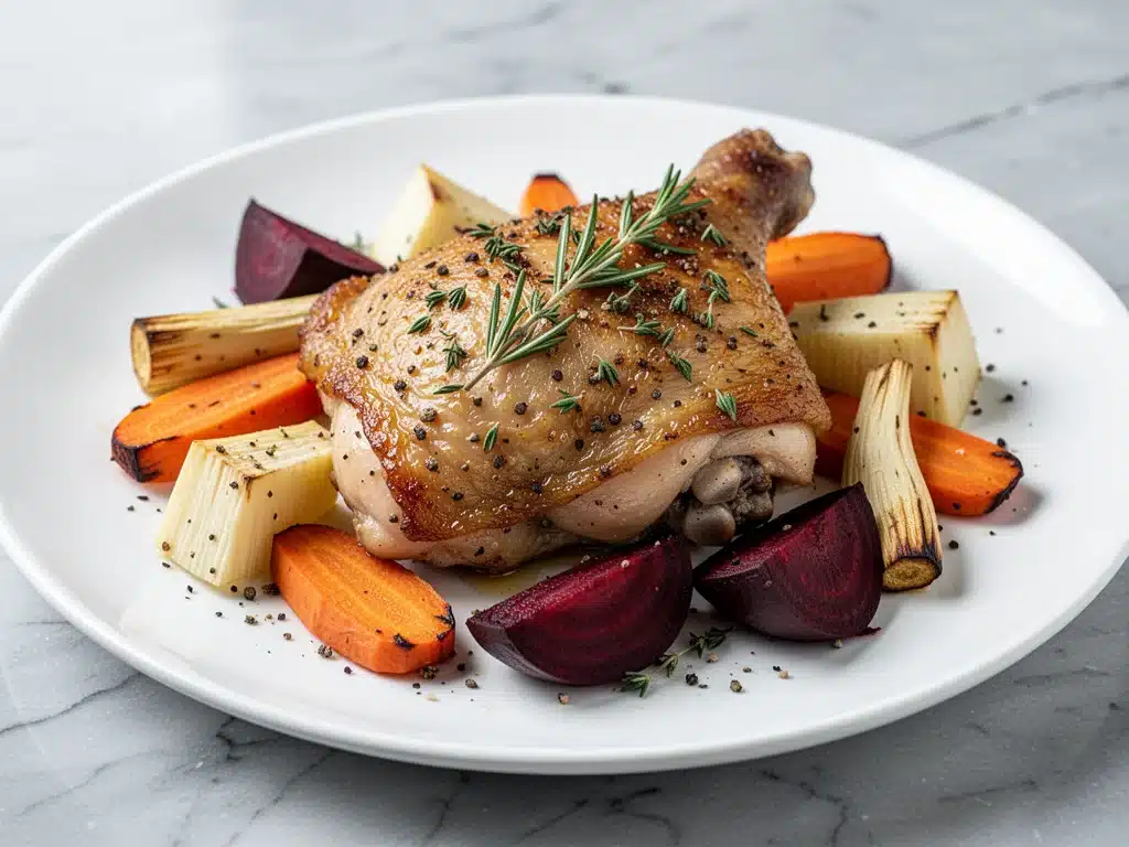 paleo garlic herb roasted chicken - featured image