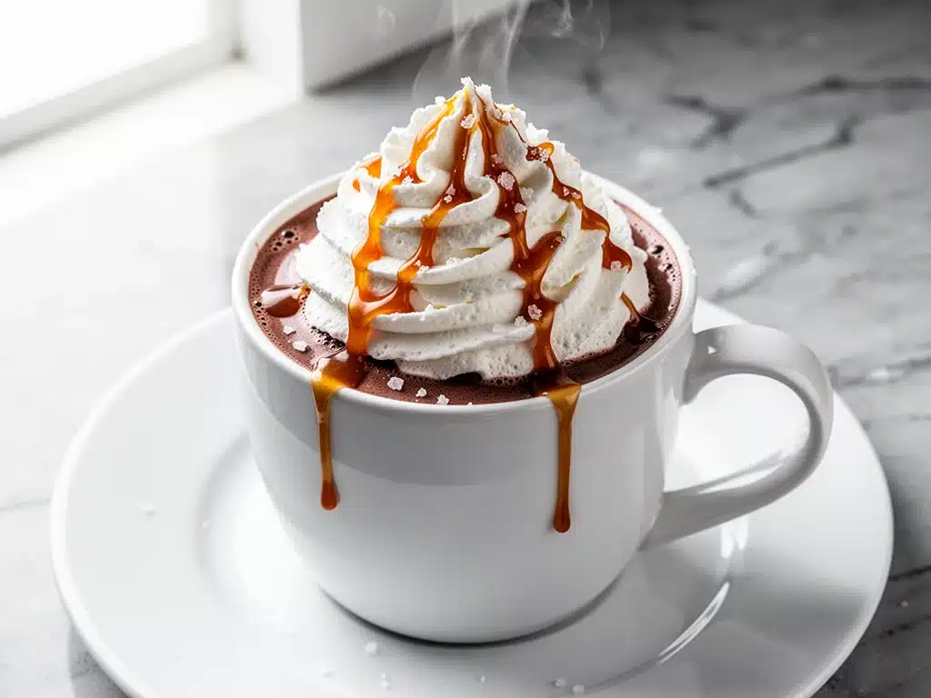 salted caramel hot chocolate - featured image