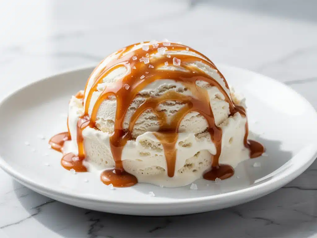 salted caramel no-churn ice cream - featured image
