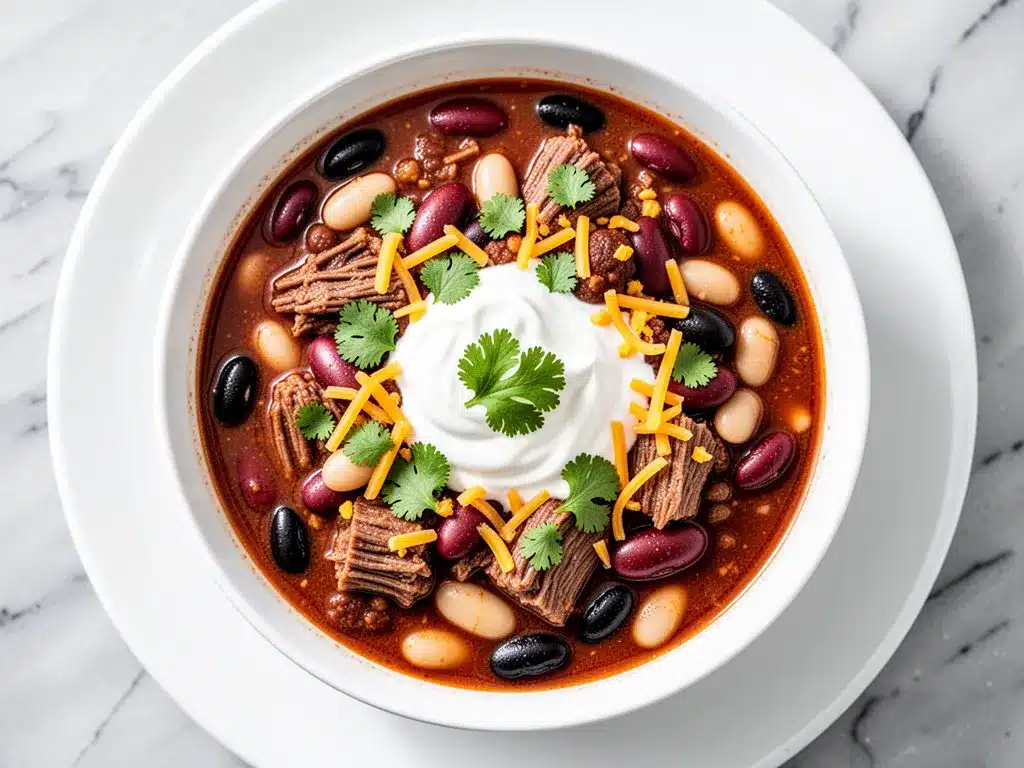 Hearty Slow Cooker Beef Chili with Three Beans: Easy 5-Ingredient Crockpot Recipe 4 slow cooker beef chili preparation steps