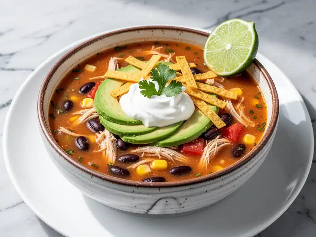 slow cooker chicken tortilla soup - featured image
