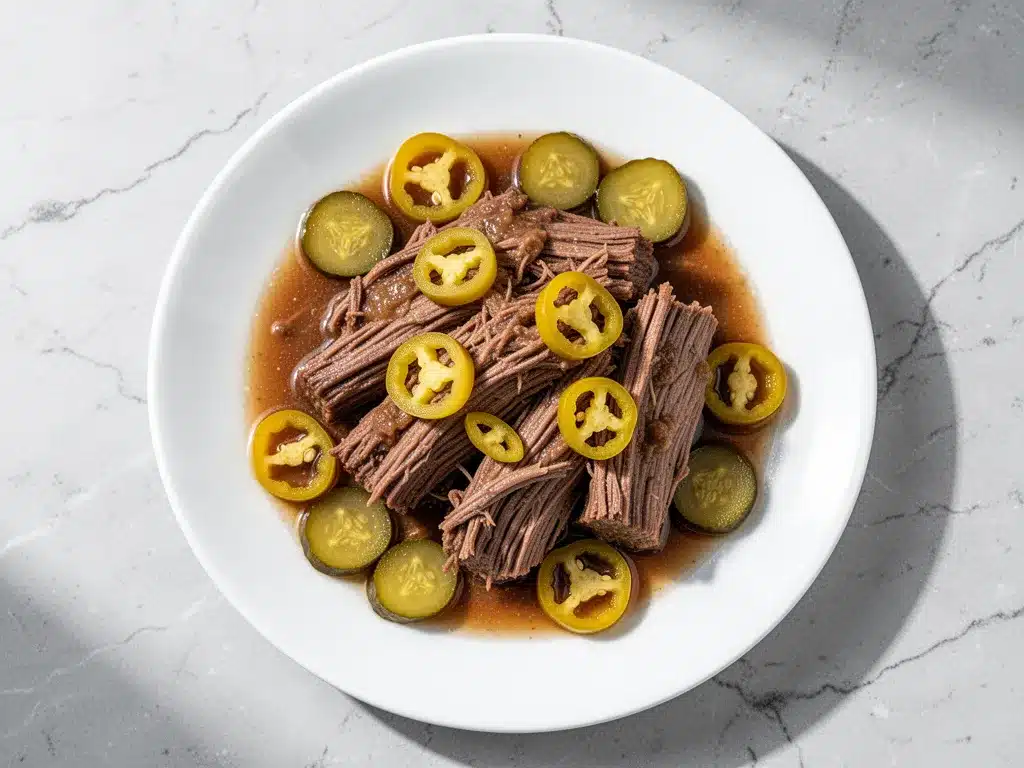 Slow Cooker Mississippi Pot Roast: Easy 5-Ingredient Dinner 4 Slow Cooker Mississippi Pot Roast preparation steps