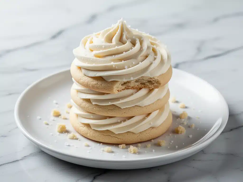 soft frosted sugar cookies with vanilla buttercream - featured image