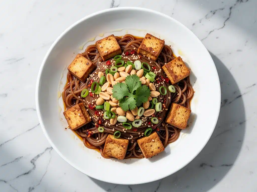 Spicy Peanut Noodles: Best Crispy Tofu Recipe 4 spicy peanut noodles preparation steps