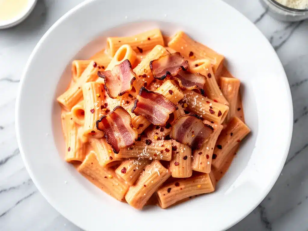 Spicy Rigatoni alla Vodka: Easy Homemade Pasta 4 spicy rigatoni alla vodka preparation steps