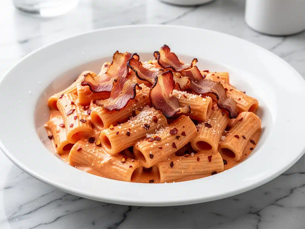 spicy rigatoni alla vodka - featured image
