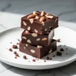 sugar-free dark chocolate almond butter fudge squares - featured image