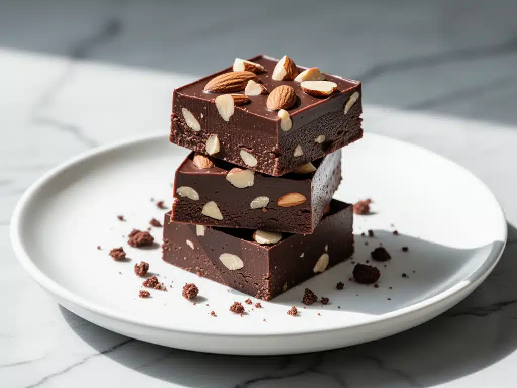 sugar-free dark chocolate almond butter fudge squares - featured image