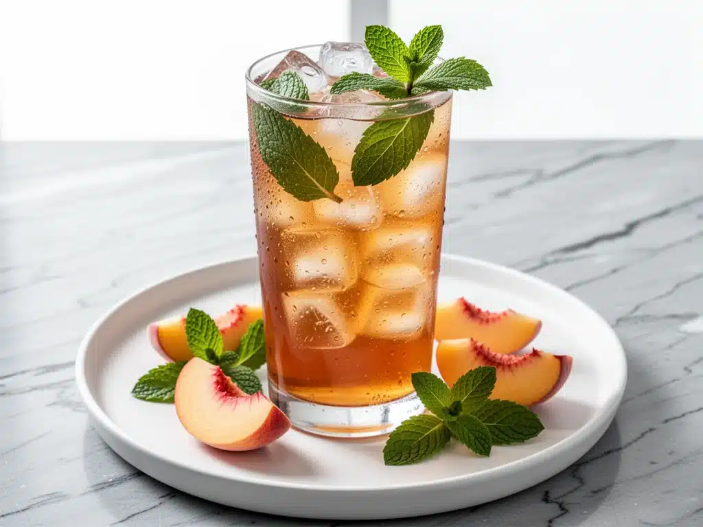 sugar-free peach iced tea - featured image