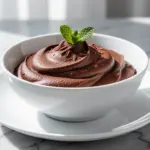 vegan creamy chocolate avocado mousse - featured image