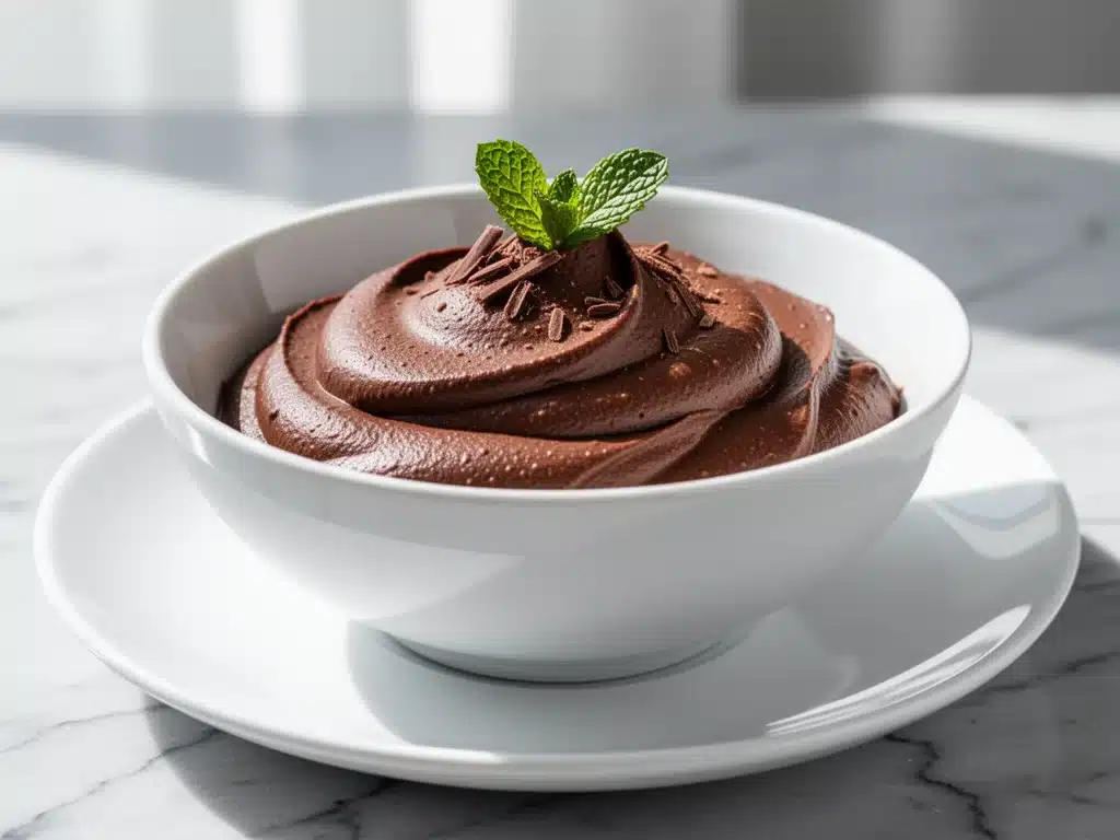 vegan creamy chocolate avocado mousse - featured image