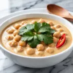vegan creamy coconut chickpea curry - featured image