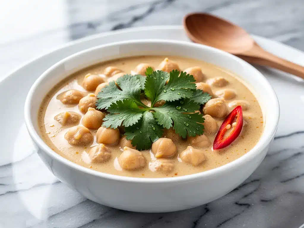 vegan creamy coconut chickpea curry - featured image